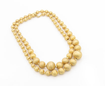 925 Sterling Silver Vintage Necklace Gold Plated Chunky Beaded Chain  NE4694