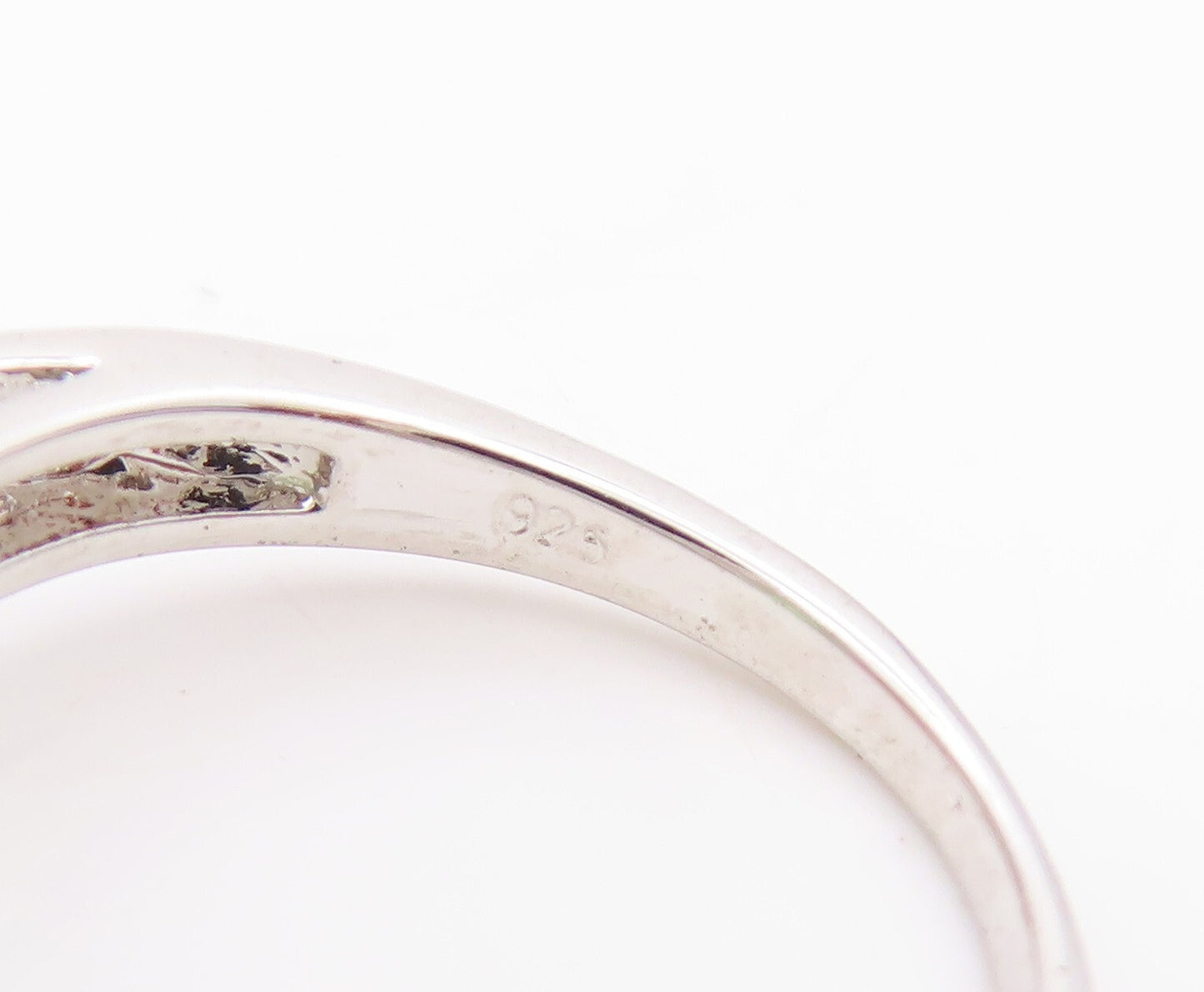 925 Sterling Silver Vintage Ring Minimalist Green Oval Topaz  Sz 5  RG31874