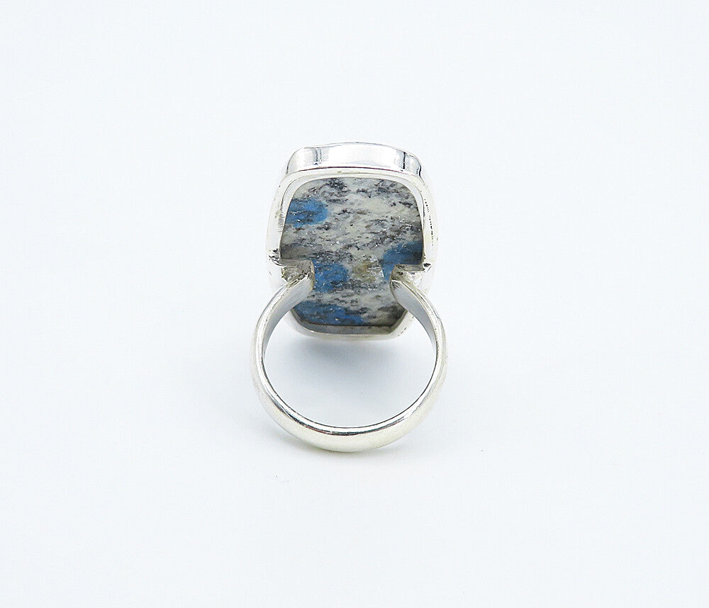925 Sterling Silver Multi Color Spotted Jasper Cocktail Ring Sz 6.5 RG8336