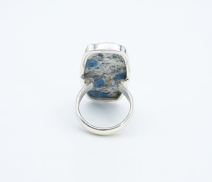 925 Sterling Silver Multi Color Spotted Jasper Cocktail Ring Sz 6.5 RG8336