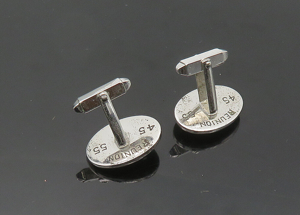 FOSTER 925 Sterling Silver  Vintage Antique Fox's Face Shiny Cufflinks  TR2796