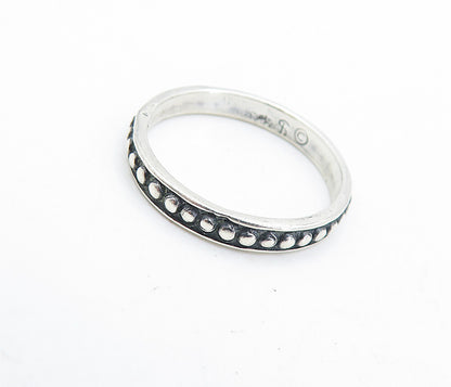 SHUBE 925 Silver  Vintage Oxidized Circle Pattern Thin Band Ring Sz 7  RG6423