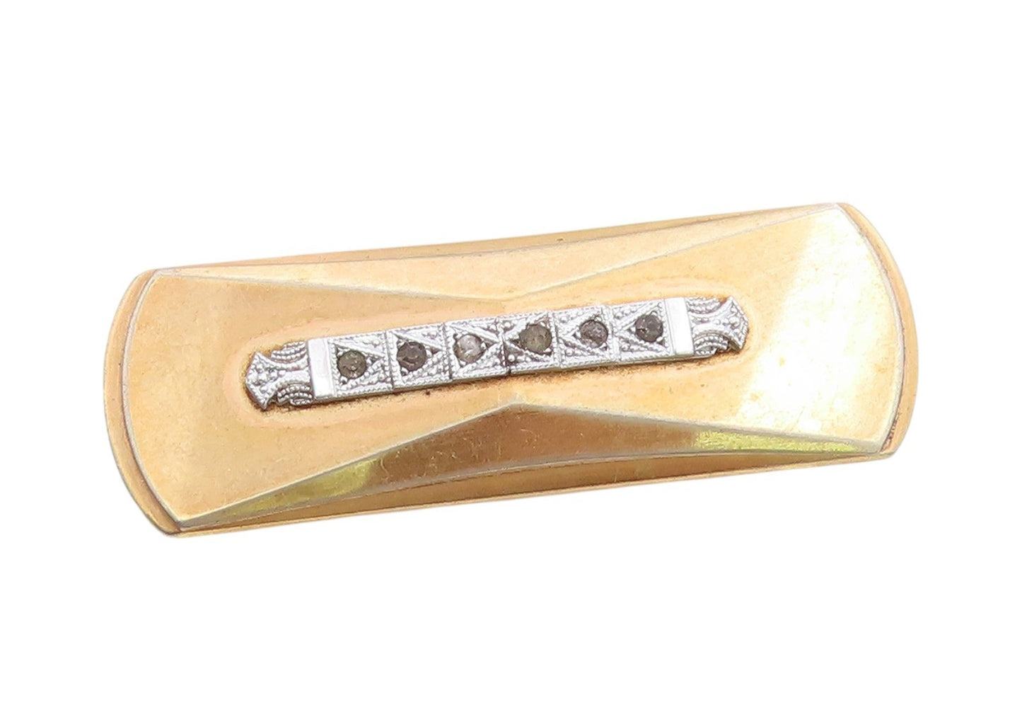 925 Sterling Silver Vintage Brooch Gold Plated Gemstone Statement Pin  BP11776