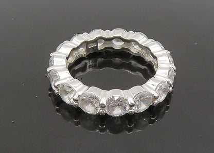 925 Sterling Silver  Vintage Cubic Zirconia Eternity Band Ring Sz 5  RG22811