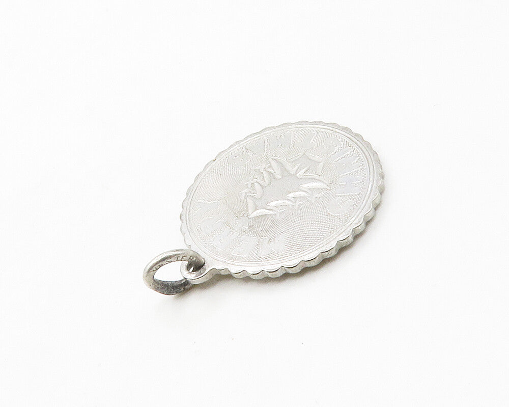 925 Sterling Silver  Petite Merry Christmas Tree Medallion Pendant  PT13502