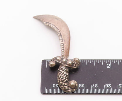 925 Sterling Silver  Vintage Antique Dark Tone Dagger Motif Brooch Pin  BP3036