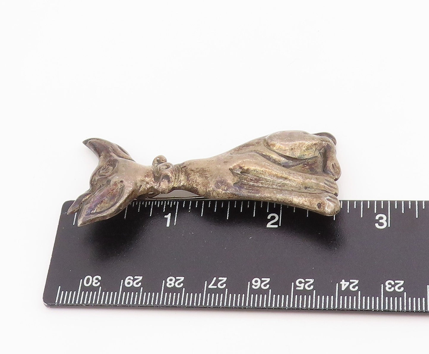 925 Sterling Silver Vintage Brooch Solid Greyhound Dog Figurine Charm  BP12162
