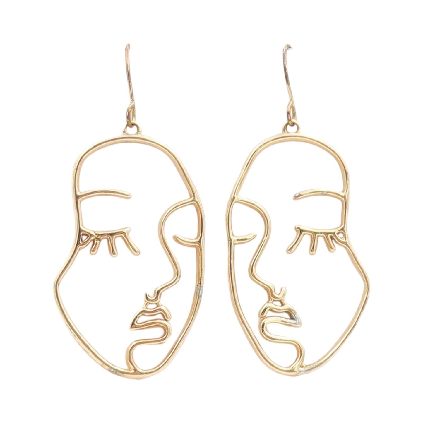 925 Sterling Silver Vintage Earrings Gold Plated 2 Sided Male Female  EG13614
