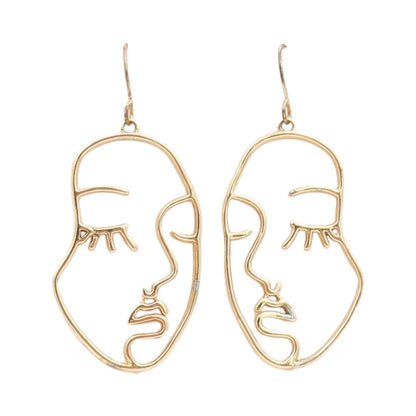 925 Sterling Silver Vintage Earrings Gold Plated 2 Sided Male Female  EG13614