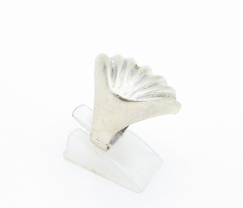 MEXICO 925 Sterling Silver Vintage Large Fluted Design Band Ring Sz 7 RG5499