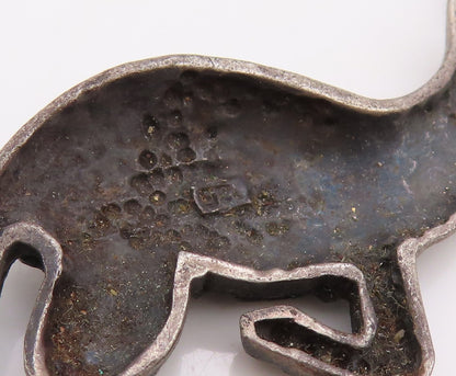 925 Sterling Silver Vintage Pendant Solid Carved Polka Dotted Kangaroo  PT23536