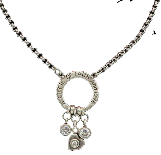 SHABLOOL ISRAEL 925 Silver  Vintage Cubic Zirconia Faith Chain Necklace NE3336