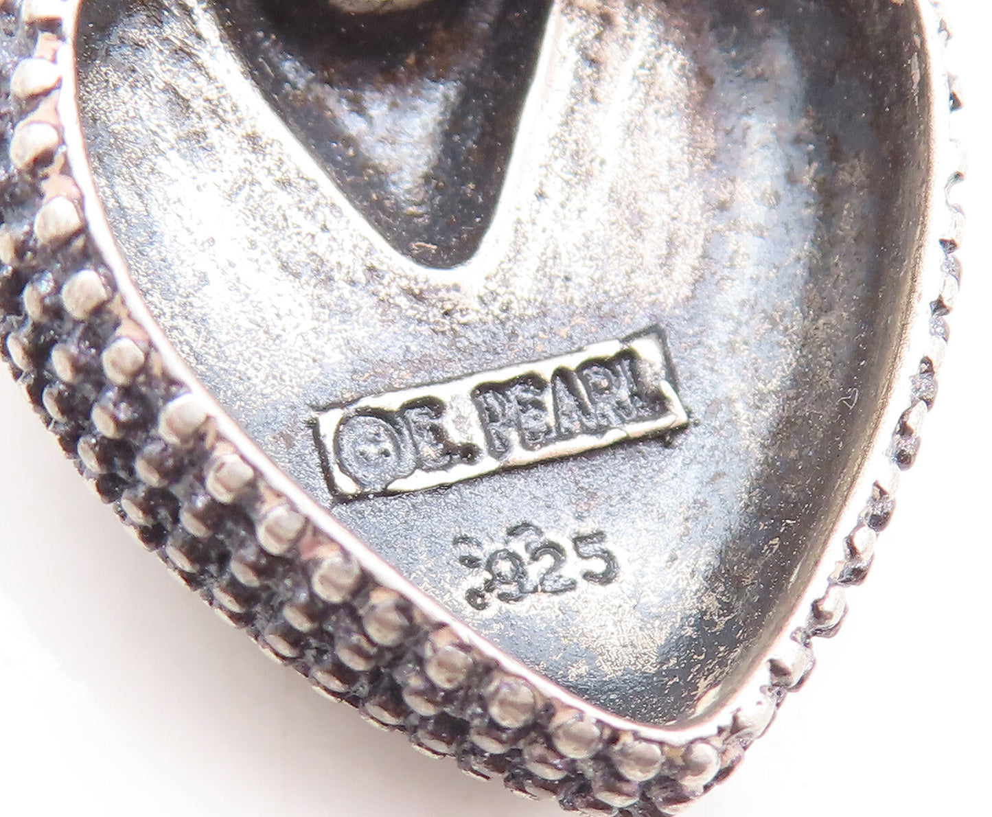 925 Sterling Silver Vintage Pendant ERWIN PEARL Designer Carved Heart  PT23154
