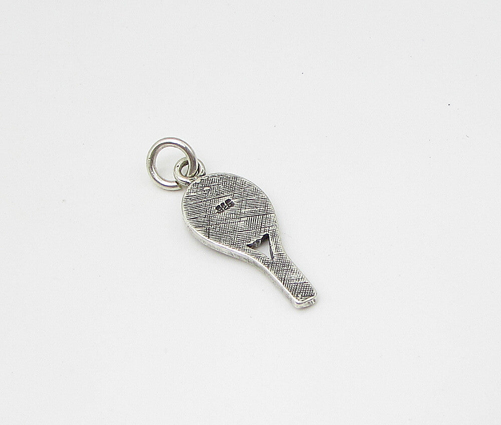 925 Sterling Silver  Vintage Tennis Racket Charm Pendant  PT1917