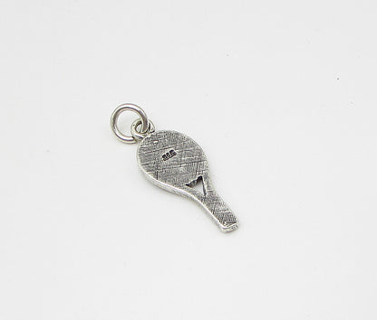 925 Sterling Silver  Vintage Tennis Racket Charm Pendant  PT1917