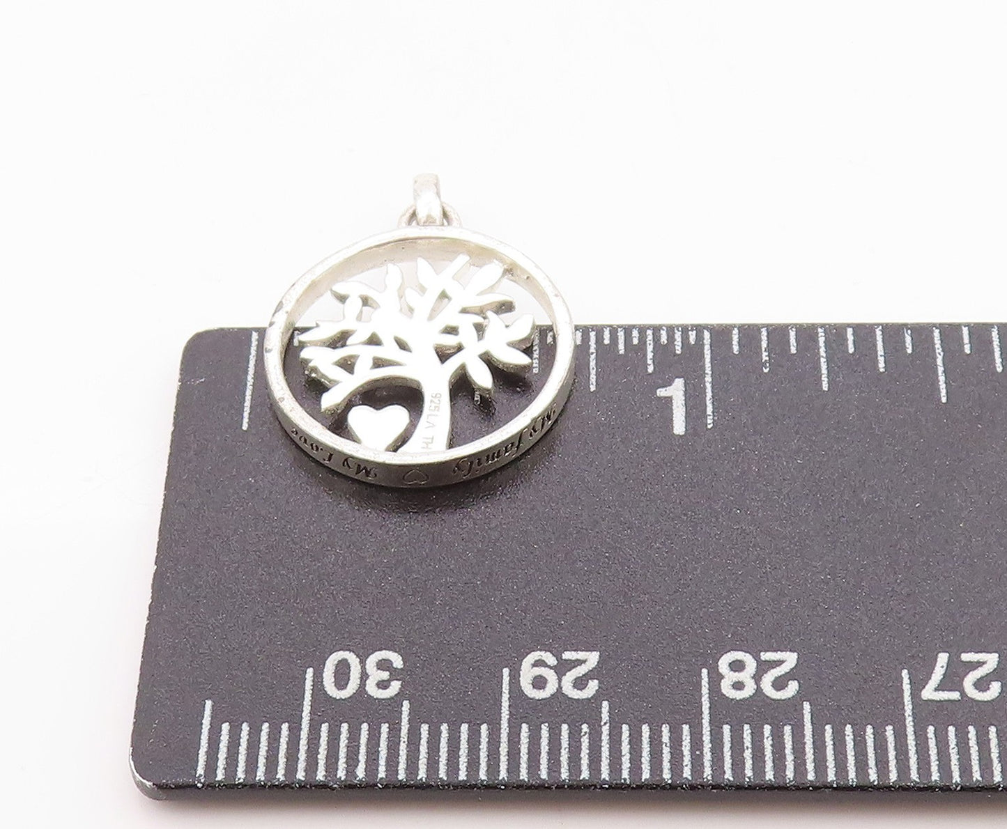 925 Sterling Silver Vintage Pendant Modernist Cutout Tree Of Life Charm  PT24627