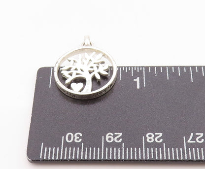 925 Sterling Silver Vintage Pendant Modernist Cutout Tree Of Life Charm  PT24627