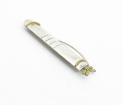 MEXICO 925 Sterling Silver  Vintage Two Tone Golf Clubs Brooch Pin  BP1547
