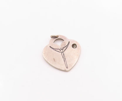 LAVAGGI 925 Sterling Silver  Vintage Nurse Symbol Love Heart Pendant  PT19423