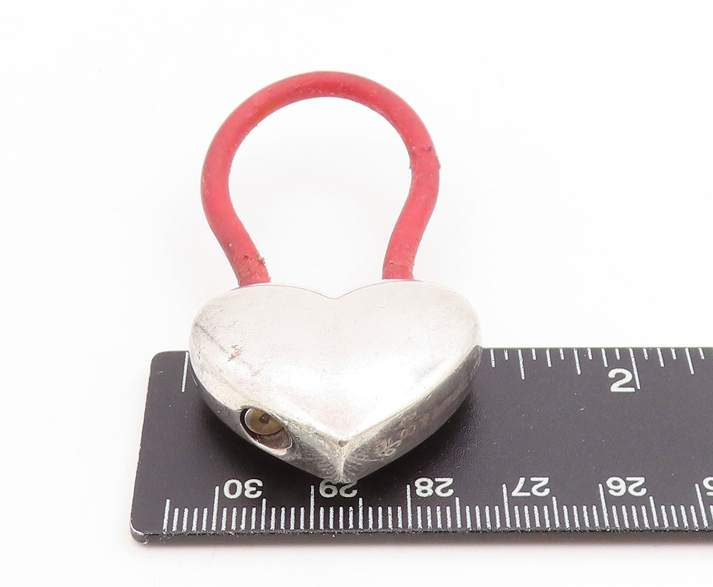 925 Sterling Silver Vintage Keychain TIFFANY & CO Solid Puffy Love Heart  TR4178