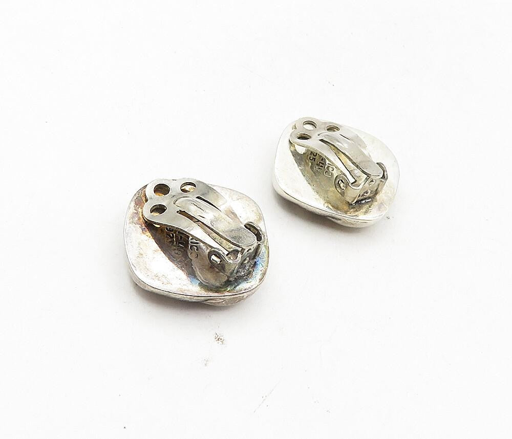 MEXICO 925 Sterling Silver  Vintage Knot Design Non Pierce Earrings  EG4853