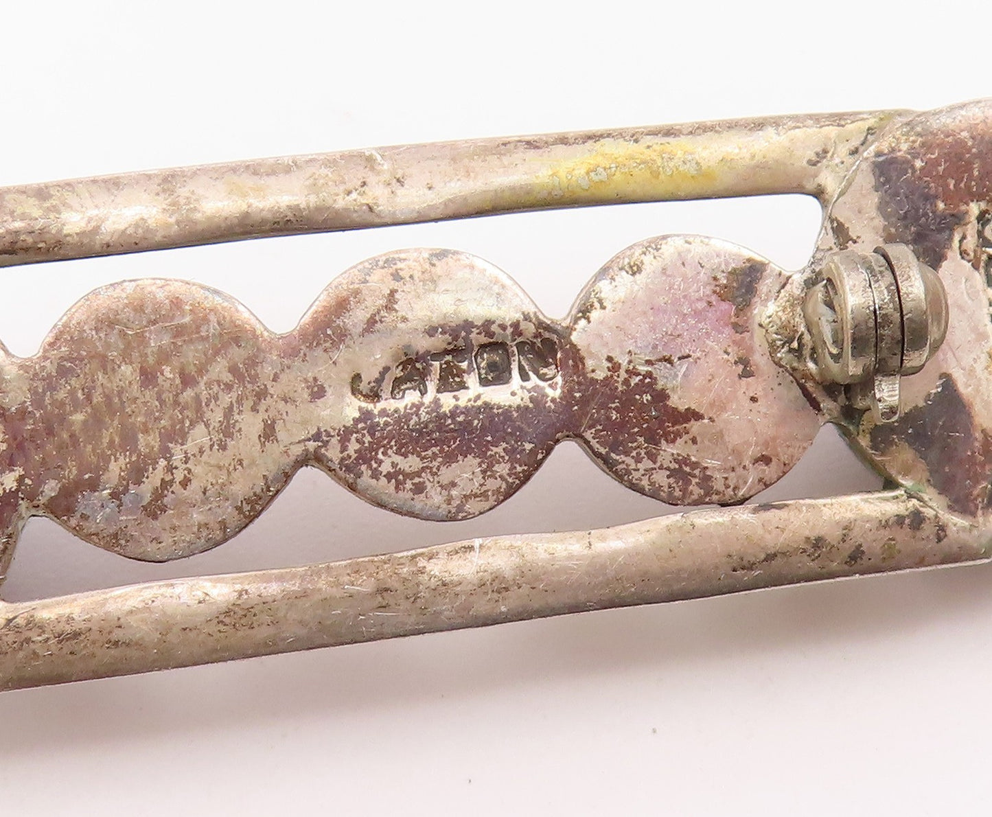 MEXICO 925 Sterling Silver  Vintage Smooth Two Tone Domes Brooch Pin  BP8142