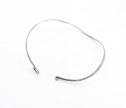 CHARLES ALBERT 925 Silver  Vintage Dark Tone Minimalist Collar Necklace NE1202