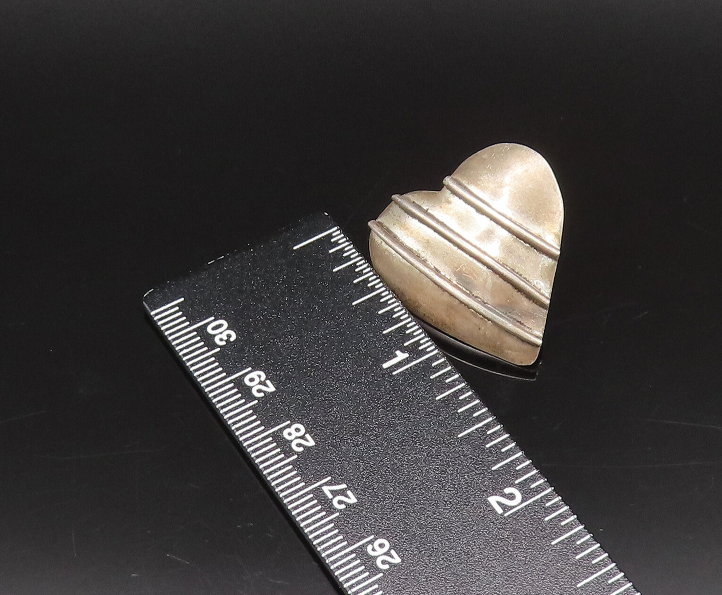 925 Sterling Silver  Vintage 3D Lines With Love Heart Earrings  EG12261