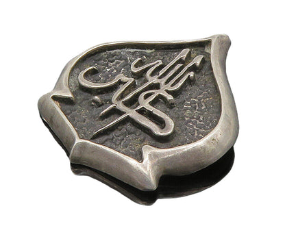 925 Sterling Silver  Vintage Oxidized Raised Detail Pendant  PT12123