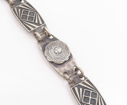 925 Sterling Silver Vintage Bracelet St. John's College Brooklyn Alumni  BT11475