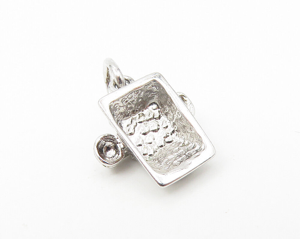 925 Sterling Silver  Vintage Petite Old Fashioned Telephone Pendant  PT9046