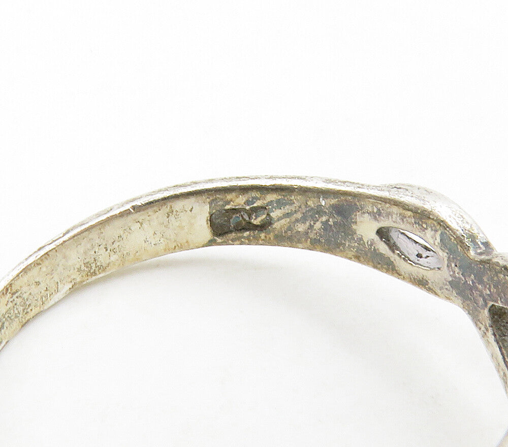 925 Sterling Silver  Vintage Shiny Celtic Knot Band Ring Sz 7.5  RG16570