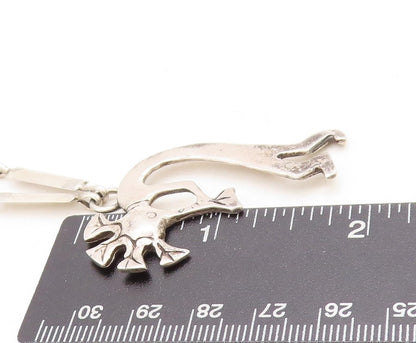 GLENN & IRENE SANDOVAL NAVAJO 925 Silver  Vintage Kokopelli Necklace  NE1868