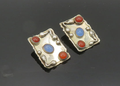 DESIGNER 925 Sterling Silver  Vintage Carnelian Non Pierce Earrings  EG10085