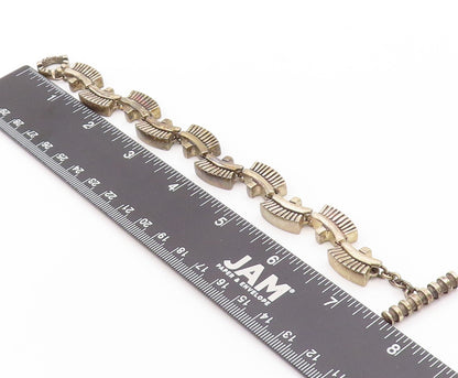 925 Sterling Silver Vintage Bracelet Carved Brush Design Toggle Lock  BT11076