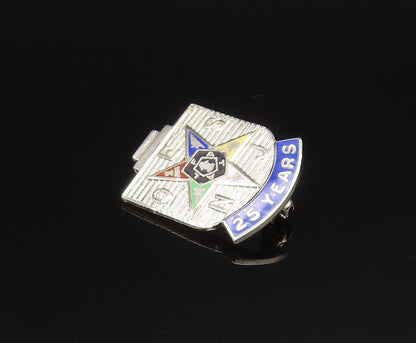 925 Sterling Silver  Vintage Enamel Order Of Eastern Star Brooch Pin  BP9558