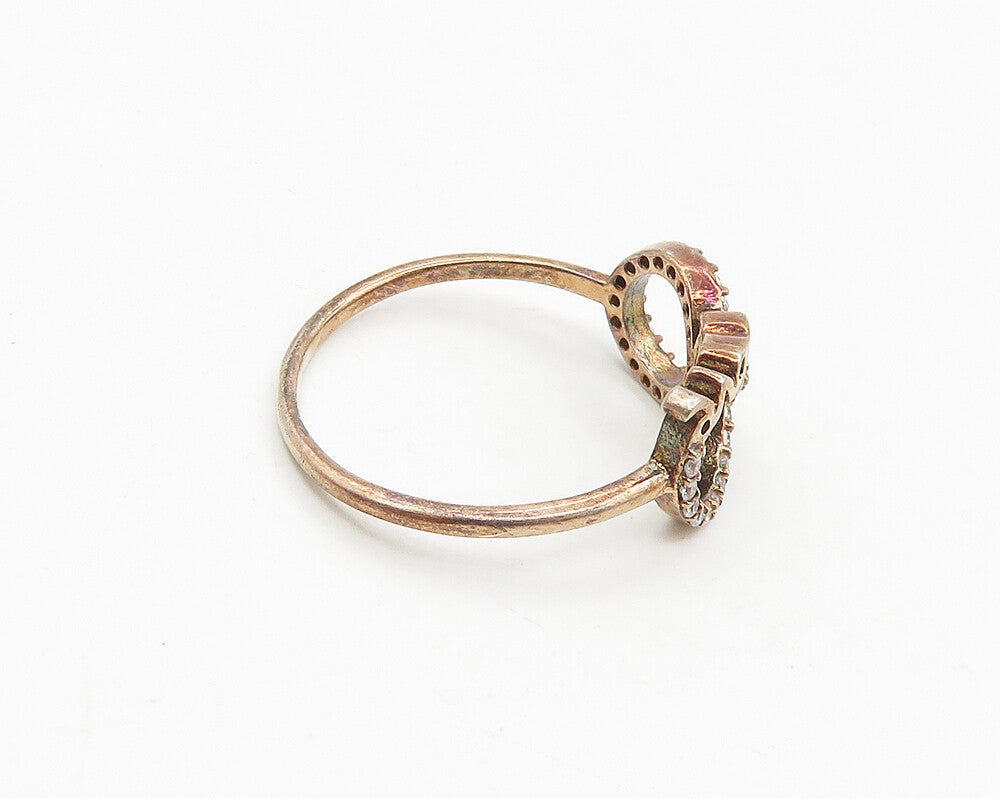 925 Silver  Topaz Rose Gold Plated Infinity Love Band Ring Sz 8  RG17656