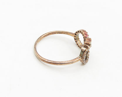 925 Silver  Topaz Rose Gold Plated Infinity Love Band Ring Sz 8  RG17656