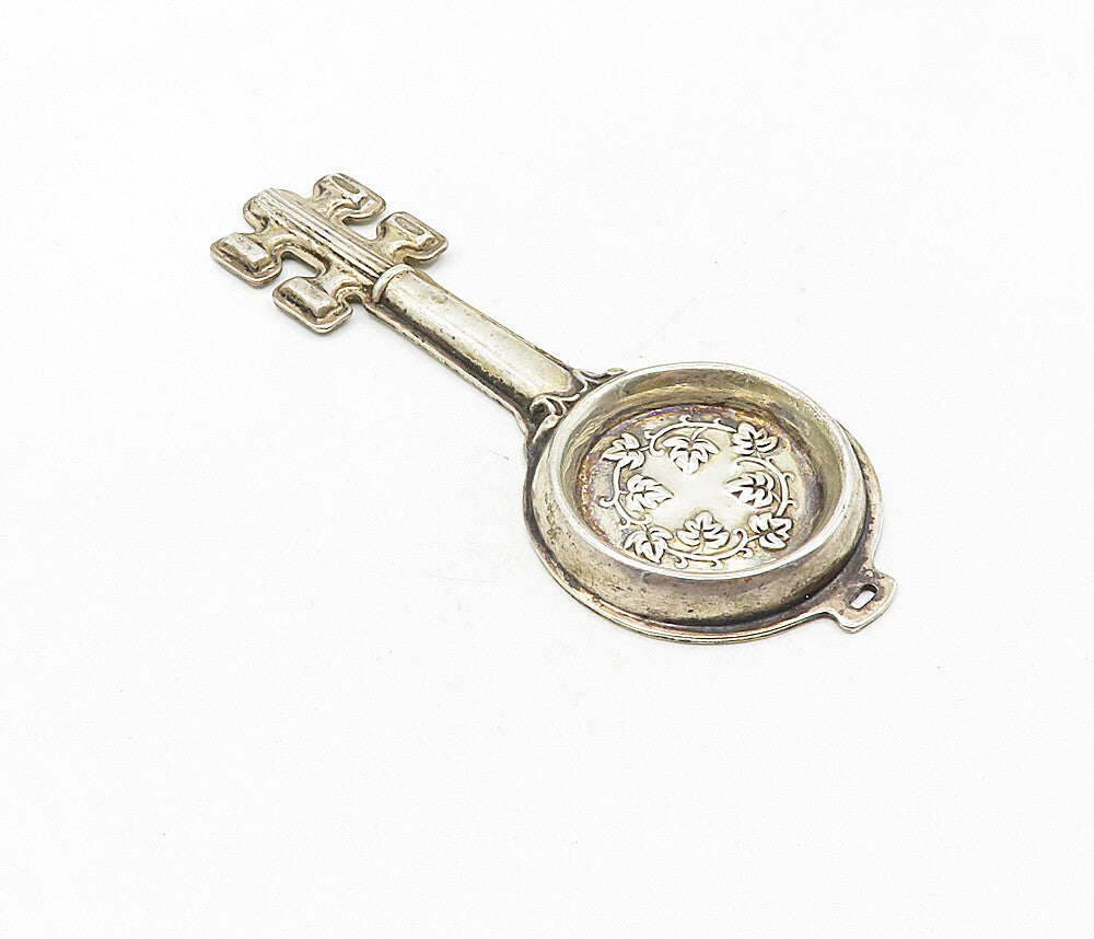 REED & BARTON 925 Sterling Silver  Vintage Floral Wreath Key Trinket  TR1576