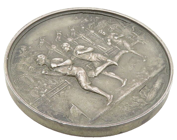JAMES FENTON ENGLAND 925 Silver  Vintage Antique Athletic Medallion  TR1756