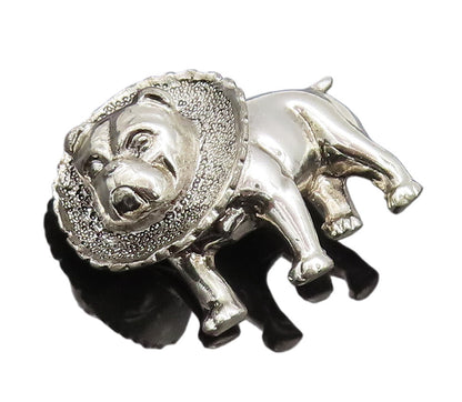925 Sterling Silver Vintage Brooch Pin 3D Carved Pitbull With Pet Cone  BP10655