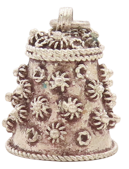 925 Sterling Silver Vintage Pendant Solid Coiled Floral Carved Tea Pot  PT23164