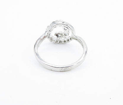925 Sterling Silver  Shiny Cubic Zirconia Open Spiral Band Ring Sz 9  RG7268
