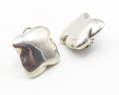 DUNIGAN 925 Sterling Silver  Vintage Modernist Non Pierce Earrings  EG5866