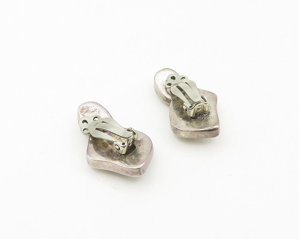 BARSE 925 Sterling Silver  Vintage Howlite Non Pierce Drop Earrings  EG9463