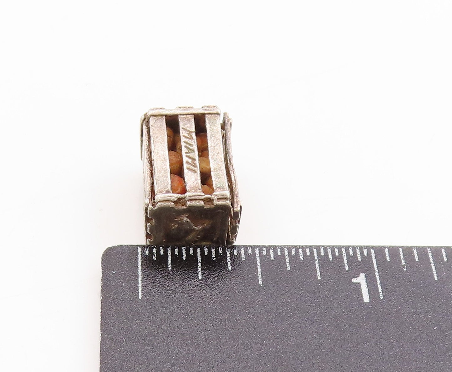 925 Sterling Silver Vintage Pendant A Crate Of Florida Sunshine Charm  PT25009