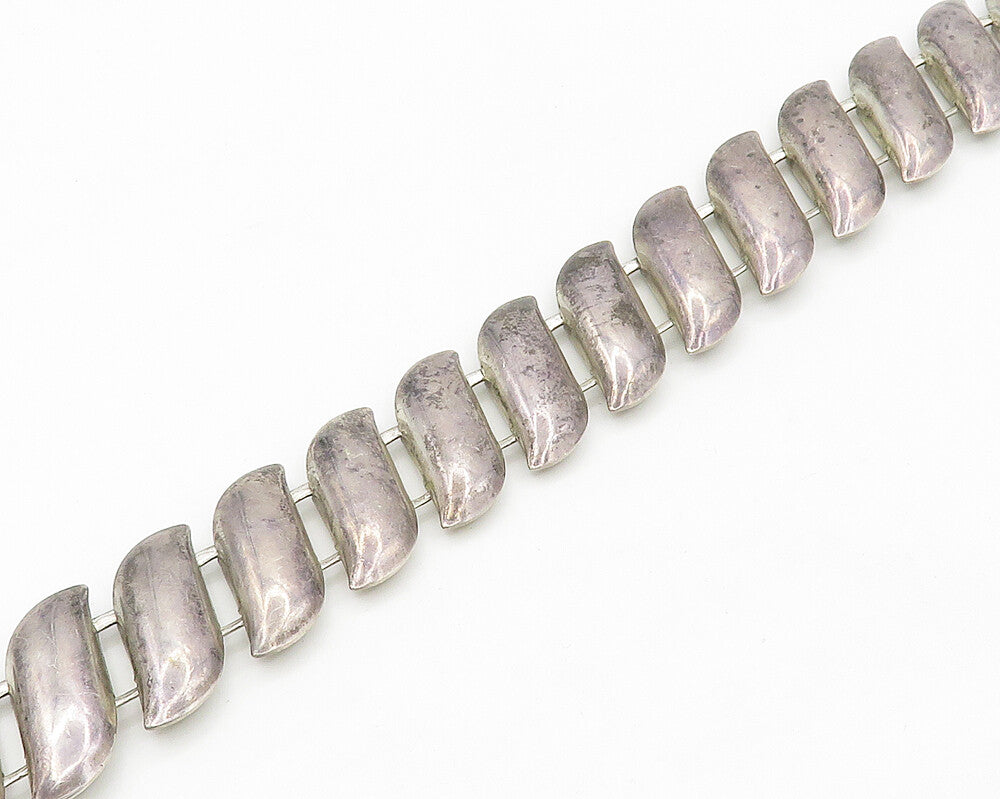 925 Sterling Silver  Vintage Shiny Smooth Dark Tone Chain Necklace  NE2785