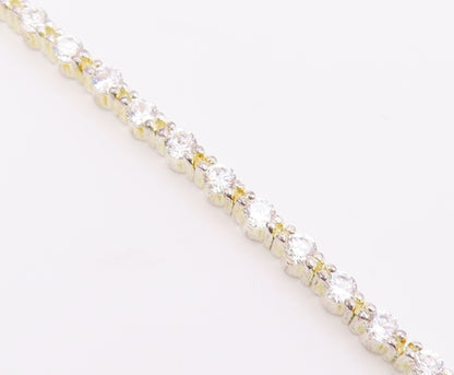 925 Sterling Silver  Shiny Round Cut Cubic Zirconia Tennis Bracelet  BT7369