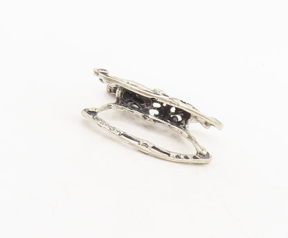 925 Sterling Silver Vintage Toy Swirly Stencil Cut Rocking Horse Chair  TR3695