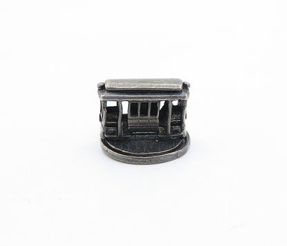 925 Silver  Vintage Oxidized San Francisco Trolley Pendant (TURNS)  PT4255